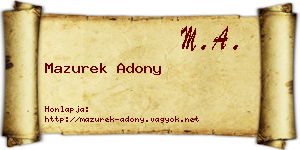 Mazurek Adony névjegykártya